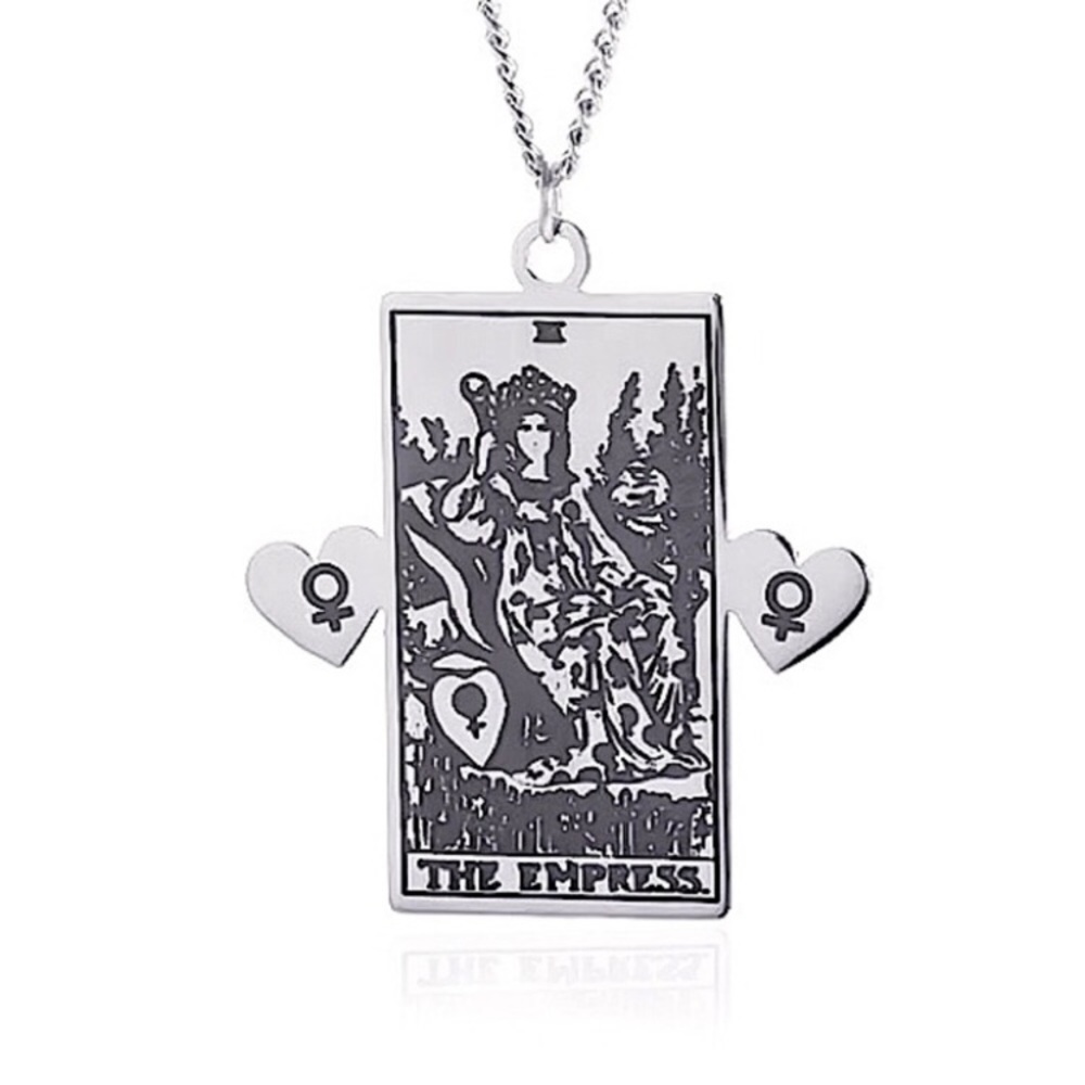 ⚜️𝟯𝟬%𝗢𝗙𝗙 𝗯𝘂𝗻𝗱𝗹𝗲𝘀 𝟯+⚜️ NEW Empress Tarot Card Stainless Steel Necklace - Picture 9 of 12